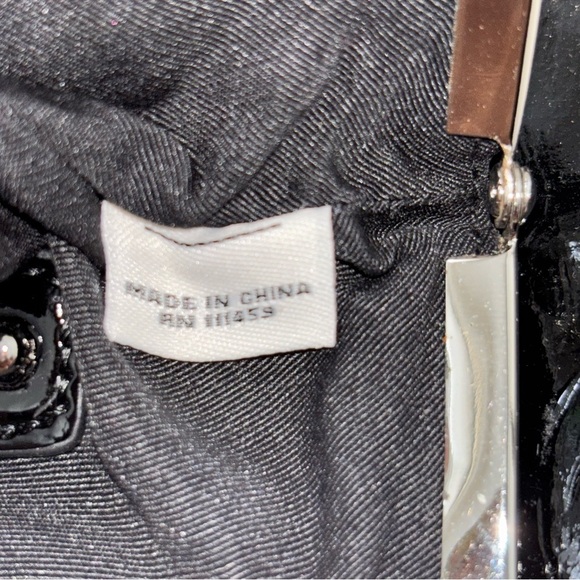 White House Black Market (WHBM) Black Suede Clutch w/Removeable Wristlet - Picture 4 of 6